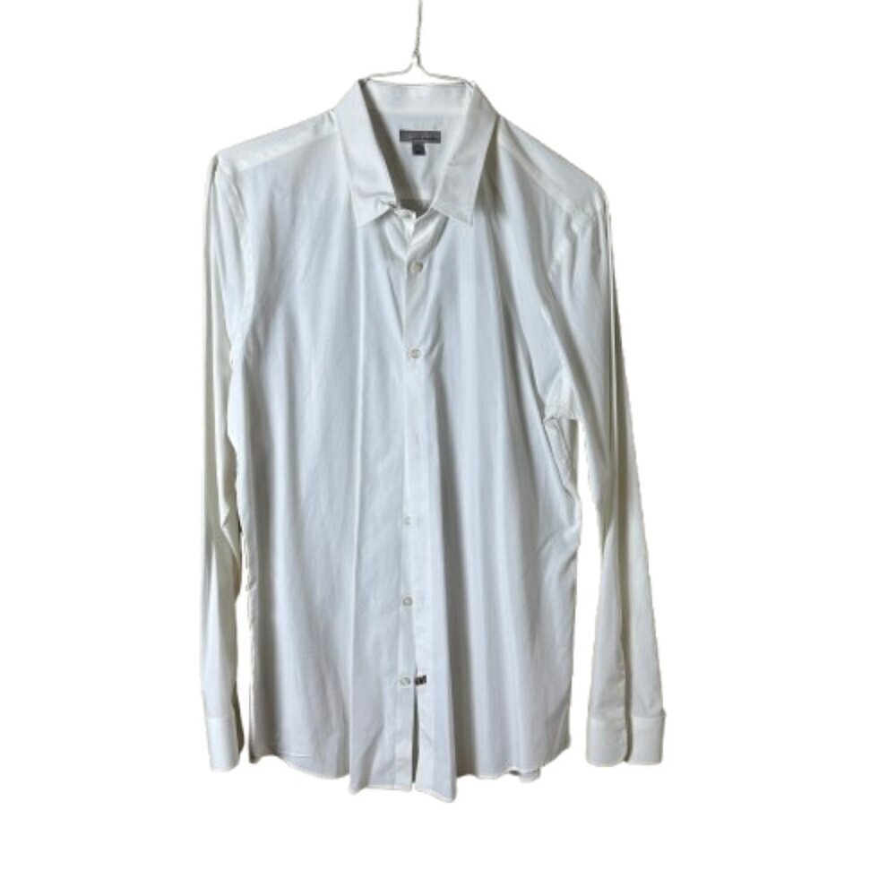 PUBLIC OPINION Button Up Dress Shirt Size XL 17 - 17 1/2 White
